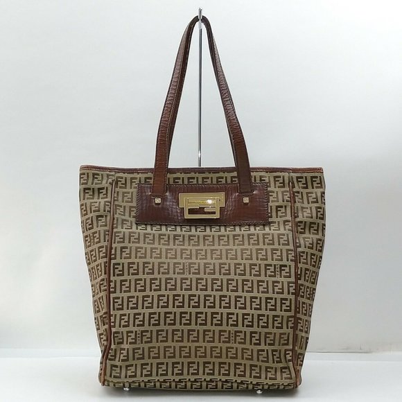 Fendi Handbags - authentic Fendi Tote Bag Brown Canvas